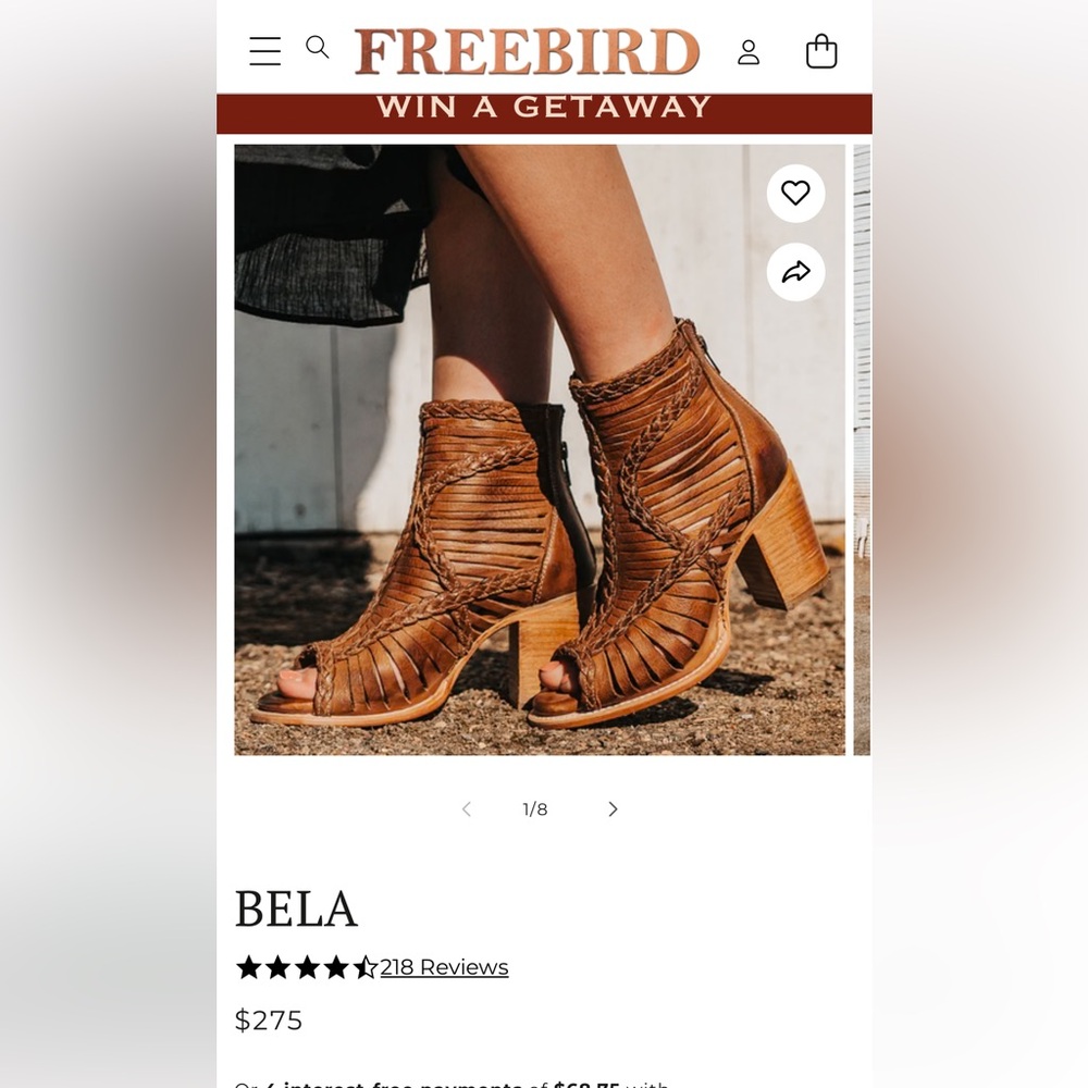 Freebird open toe booties